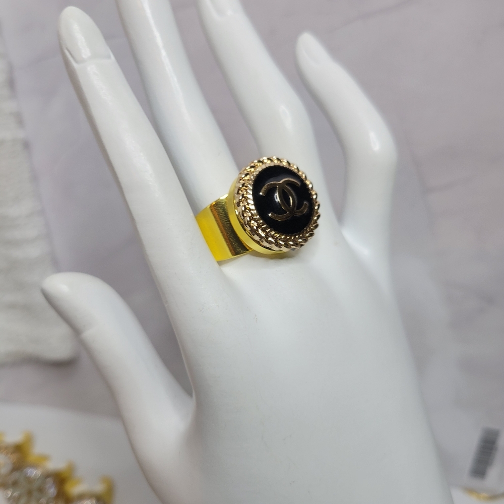 Chanel Button, Adjustable Statement Ring - image 3